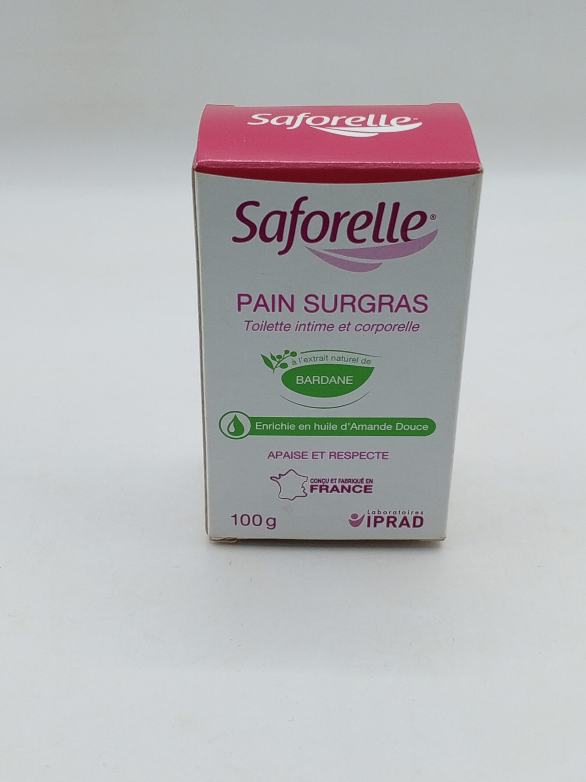 SAFORELLE PAIN SURGRAS TOILETTE INTIME ET CORPORELLE 100G
